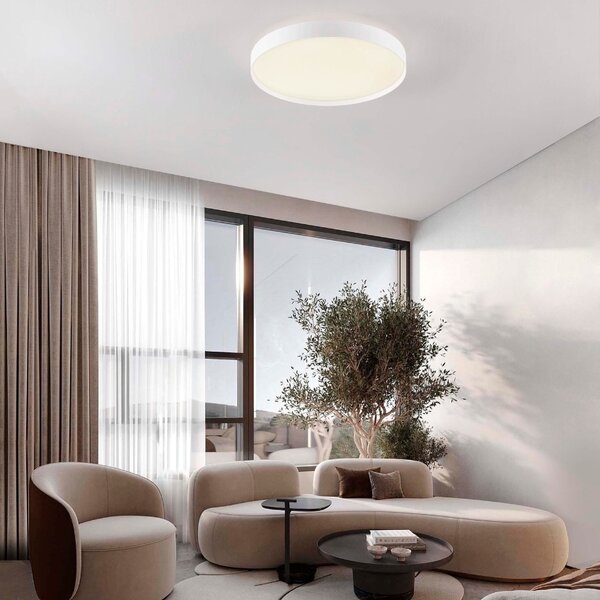 Bílé kovové stropní LED světlo Nova Luce Roi 50 cm