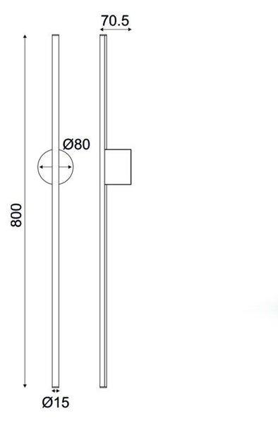 ACA Lighting nástěnné svítidlo LED 15W 3000K 970lm AVENUE černá IP20 7,5X8X80CM ZM16LEDW80BK