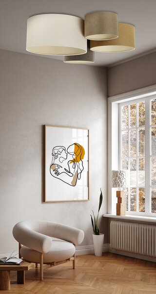BPS koncept Stropní svítidlo BOHO elegant krémová bílá, 4xE27, v. 34 cm Barva: Mix2