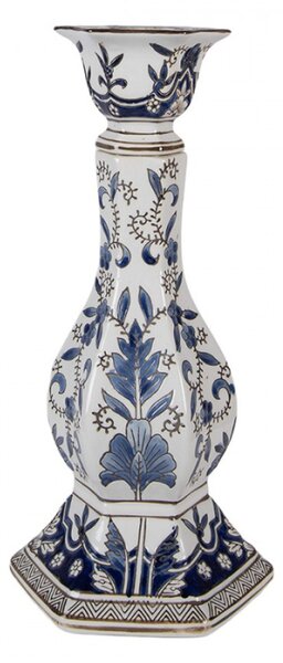 Keramický svícen s modrým cibulákovým vzorem Slaven L – 18x36 cm