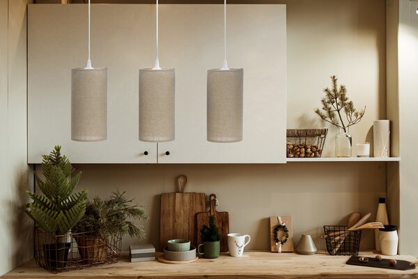 BPS koncept Závěsné svítidlo BOHO elegant slim, 3xE27, d. 88 cm Barva: Světlá juta