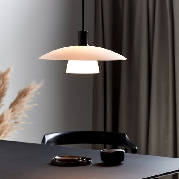 Nordlux Černobílé skleněné závěsné světlo Verona 40 cm