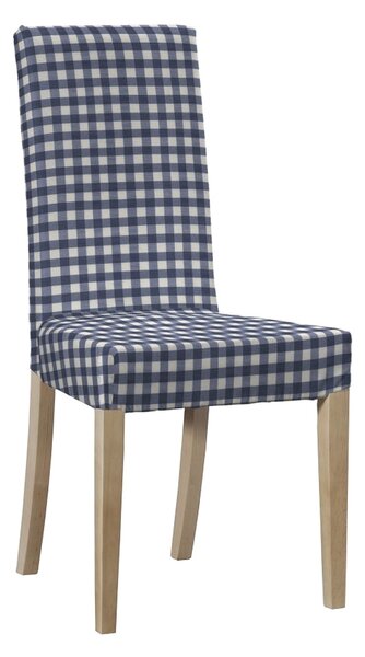 Potah na židli IKEA Harry, krátký barva tmavě modrá látka vzorované