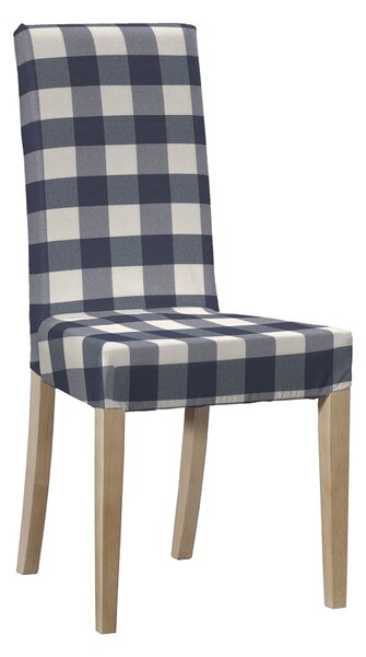 Potah na židli IKEA Harry, krátký barva tmavě modrá látka vzorované