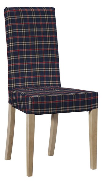 Potah na židli IKEA Harry, krátký barva tmavě modrá látka vzorované