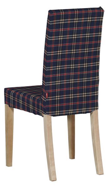 Potah na židli IKEA Harry, krátký barva tmavě modrá látka vzorované