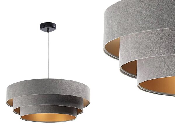 BPS koncept Stropní svítidlo TRINITI šedé, 1xE27, ø 60 cm Barva: Zlatá-obrazce
