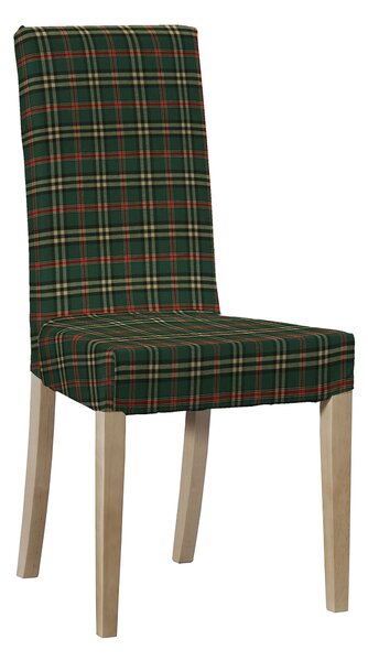 Potah na židli IKEA Harry, krátký barva zelená látka vzorované