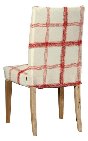 Potah na židli IKEA Henriksdal, krátký barva červená látka vzorované