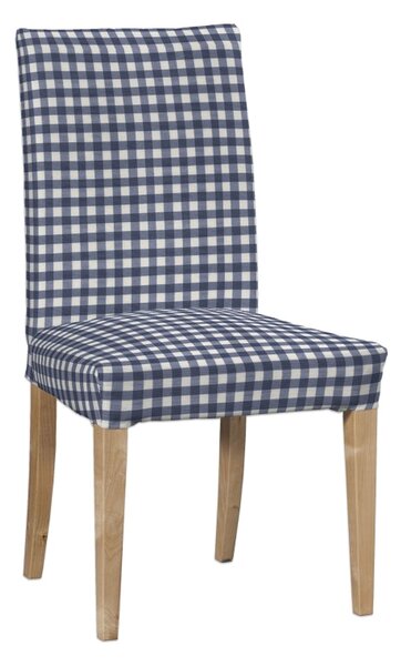 Potah na židli IKEA Henriksdal, krátký barva tmavě modrá látka vzorované