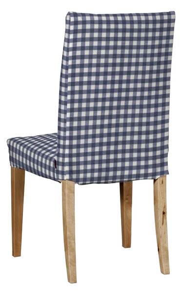 Potah na židli IKEA Henriksdal, krátký barva tmavě modrá látka vzorované