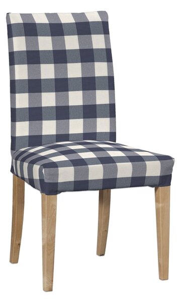 Potah na židli IKEA Henriksdal, krátký barva tmavě modrá látka vzorované