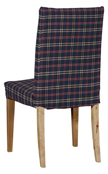 Potah na židli IKEA Henriksdal, krátký barva tmavě modrá látka vzorované