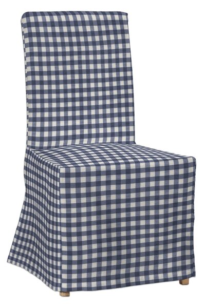 Potah na židli IKEA Henriksdal, dlouhý barva tmavě modrá látka vzorované