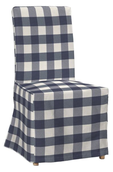 Potah na židli IKEA Henriksdal, dlouhý barva tmavě modrá látka vzorované