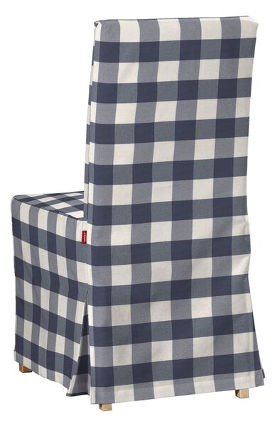 Potah na židli IKEA Henriksdal, dlouhý barva tmavě modrá látka vzorované