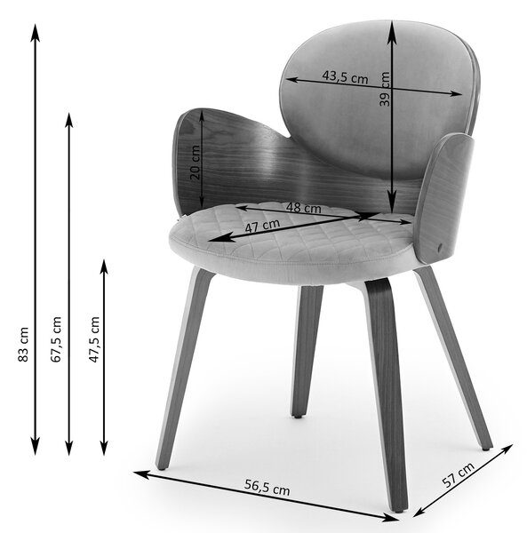 Židle Aimee K (béžová + ořech). Akce -10%