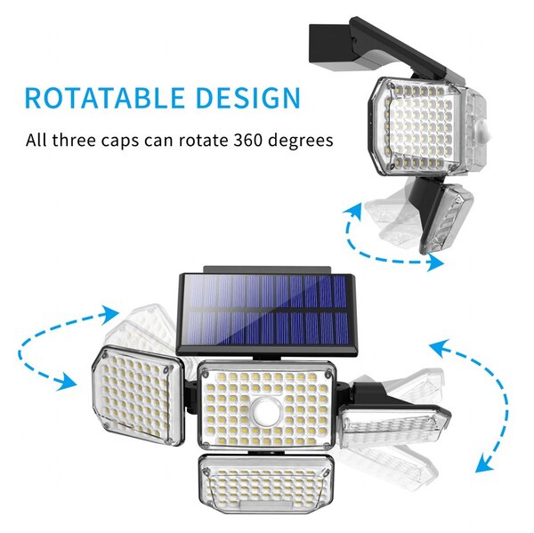 Venkovní solární nástěnné LED osvětlení IMMAX CLOVER s PIR čidlem, 5W