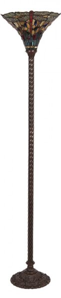 Stojací lampa Tiffany Dragonfly – 38x186 cm