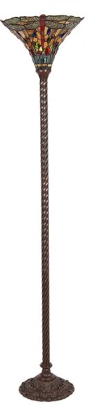 Stojací lampa Tiffany Dragonfly – 38x186 cm