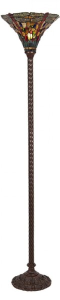 Stojací lampa Tiffany Dragonfly – 38x186 cm