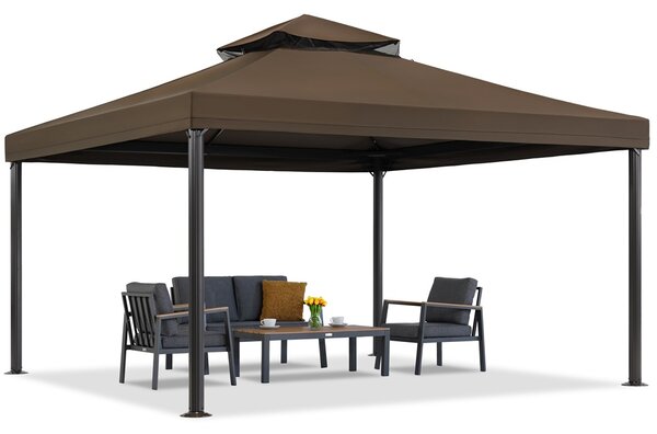 Hnědý zahradní pavilon Valencia 4x4 m Garden Point