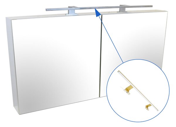 Comodo Zrcadlová skříňka Montana 120 ZS LED-G s osvětlením Any LED 80 G, zlatá