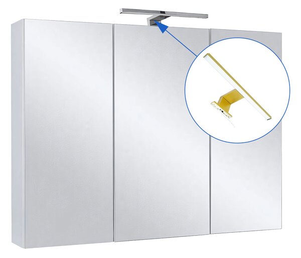 Comodo Zrcadlová skříňka Ticino 80 ZS LED-G s osvětlením Any LED 30 G, zlatá