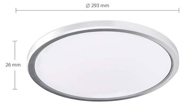 Solight LED osvětlení Acate s ochranou proti vlhkosti, IP54, 24W, 2160lm, 3CCT, 30cm, stříbrná WO826