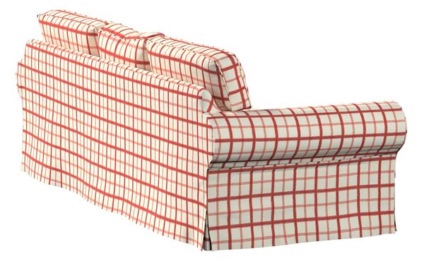 Potah na pohovku IKEA Ektorp 3-místná, nerozkládací barva červená látka vzorované