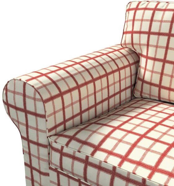 Potah na pohovku IKEA Ektorp 3-místná, nerozkládací barva červená látka vzorované