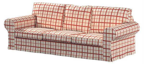 Potah na pohovku IKEA Ektorp 3-místná, nerozkládací barva červená látka vzorované