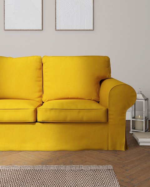 Potah na pohovku IKEA Ektorp 3-místná, nerozkládací barva žlutá látka pletený vzor