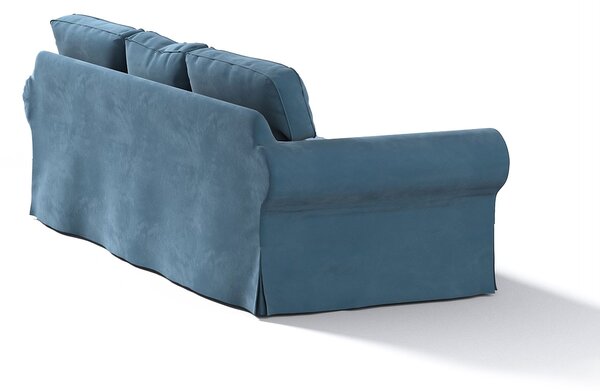 Potah na pohovku IKEA Ektorp 3-místná, nerozkládací barva modrá látka lesklé, sametová