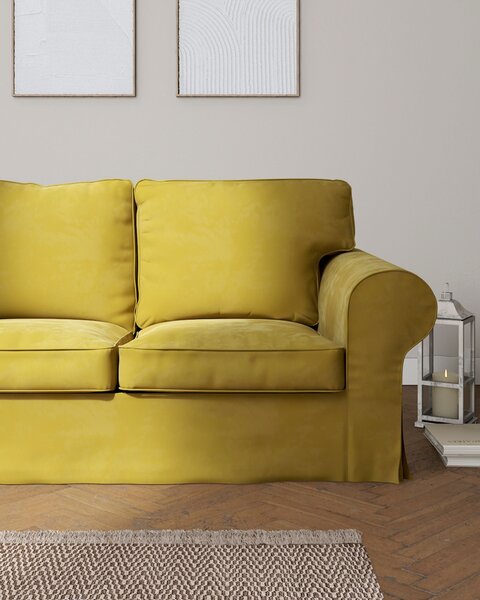 Potah na pohovku IKEA Ektorp 3-místná, nerozkládací barva zelená látka lesklé, sametová