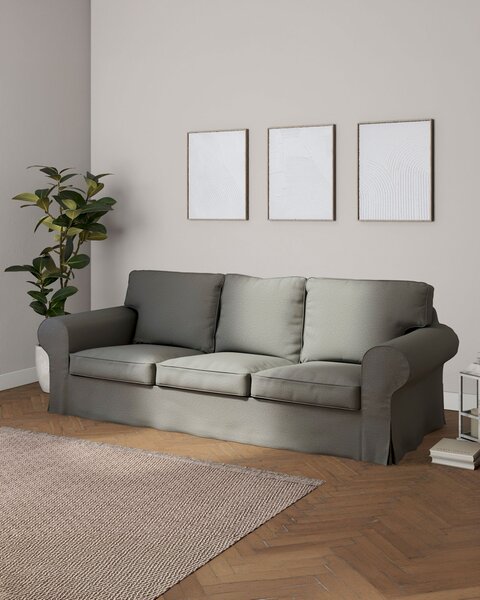 Potah na pohovku IKEA Ektorp 3-místná, nerozkládací barva šedá látka pletený vzor