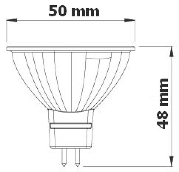 Ecolite LED žárovka 5W GU5.3 MR16 12V Barva světla: Teplá bílá LED5W-MR16/2700