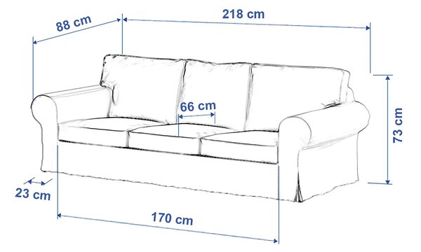 Potah na pohovku IKEA Ektorp 3-místná, nerozkládací barva béžová látka lesklé, sametová