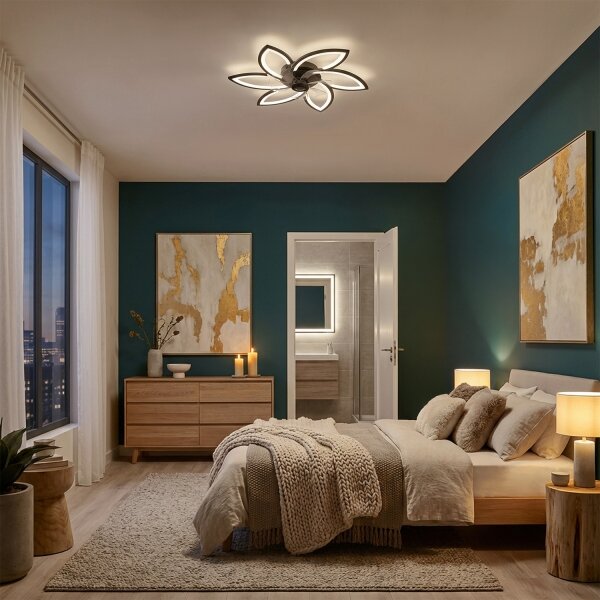 Brilagi-LED Stmívatelné svítidlo s ventilátorem LED/50W/230V 3000-6500K černá+DO