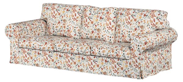 Potah na pohovku IKEA Ektorp 3-místná, nerozkládací barva oranžová látka pletený vzor, vzorované