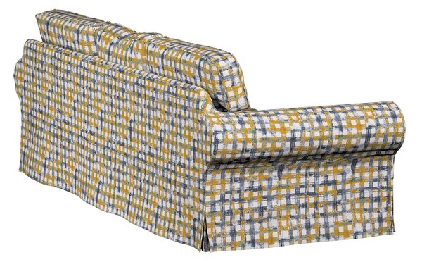 Potah na pohovku IKEA Ektorp 3-místná, nerozkládací barva modrá látka pletený vzor, vzorované
