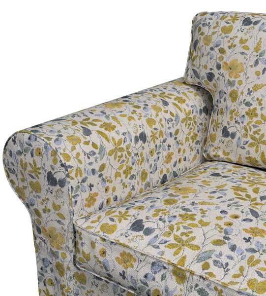 Potah na pohovku IKEA Ektorp 3-místná, nerozkládací barva žlutá látka pletený vzor, vzorované