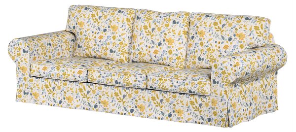 Potah na pohovku IKEA Ektorp 3-místná, nerozkládací barva žlutá látka pletený vzor, vzorované