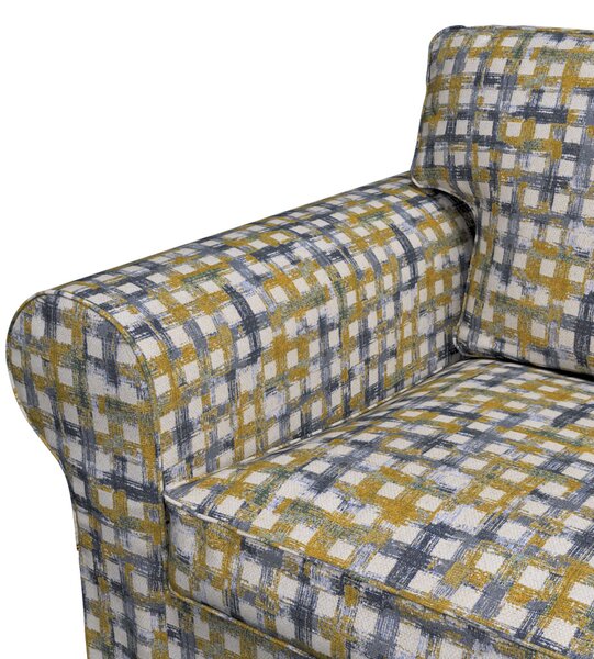 Potah na pohovku IKEA Ektorp 3-místná, nerozkládací barva modrá látka pletený vzor, vzorované