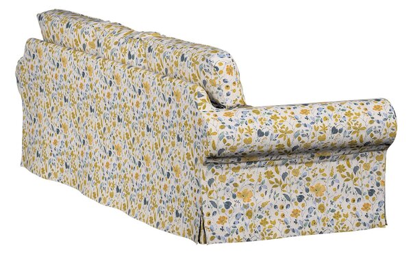 Potah na pohovku IKEA Ektorp 3-místná, nerozkládací barva žlutá látka pletený vzor, vzorované