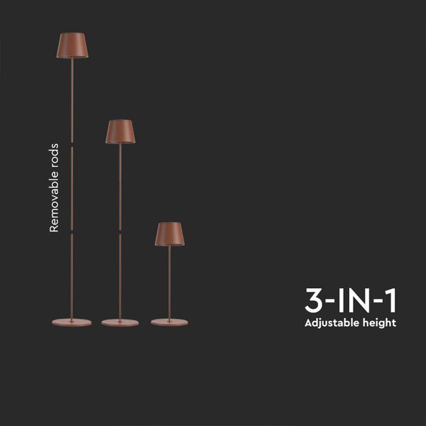 Corten LED stojací nabíjecí lampa 500-1300mm 4W IP54 - LED Solution - LED lampičky a svítilny > Stojací LED lampy