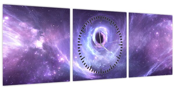 Obraz - Vesmír (s hodinami) (90x30 cm)