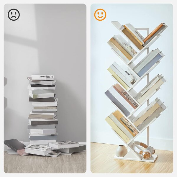 Stromová knihovna Vasagle Mergo 116 cm bílá