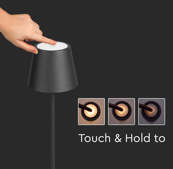 LED Solution Černá LED stojací nabíjecí lampa 500-1300mm 4W IP54 7009