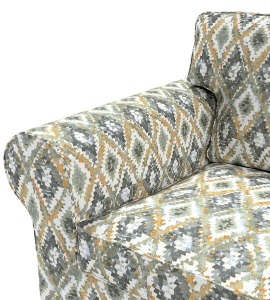 Potah na pohovku IKEA Ektorp 3-místná, nerozkládací barva modrá látka pletený vzor, vzorované